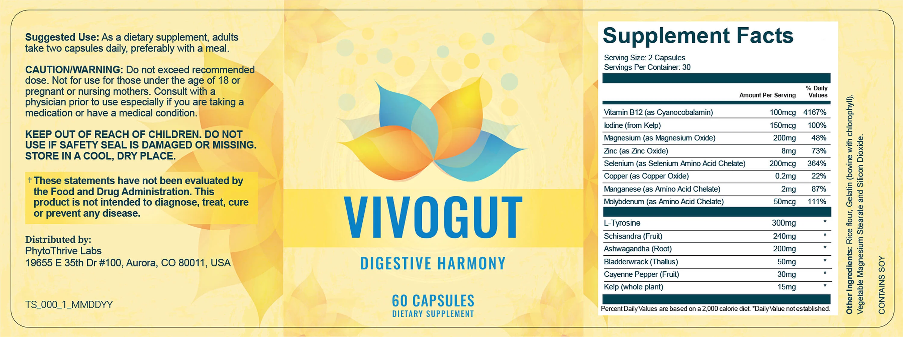 VivoGut Product Label